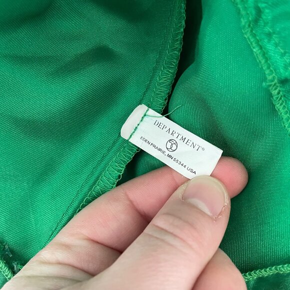 Department 56 Christmas Tree Hat Holiday Costume / Tags RARE Green Satin - Picture 5 of 6